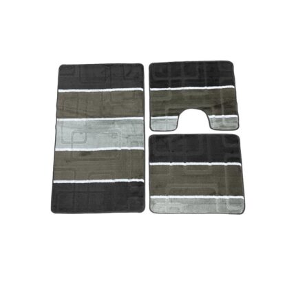 Set 3 covorase baie, Carpet, Poliester, Gri