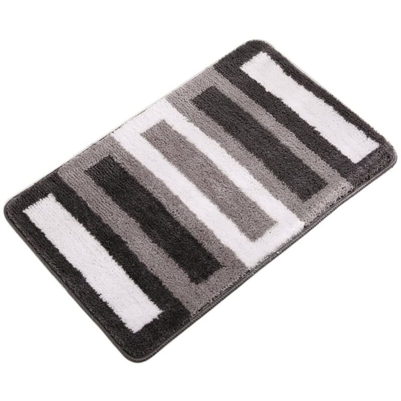 Covor baie, Ebuy, Absorbant, Baza anti-alunecare, Poliester, 40x60 cm, Multicolor