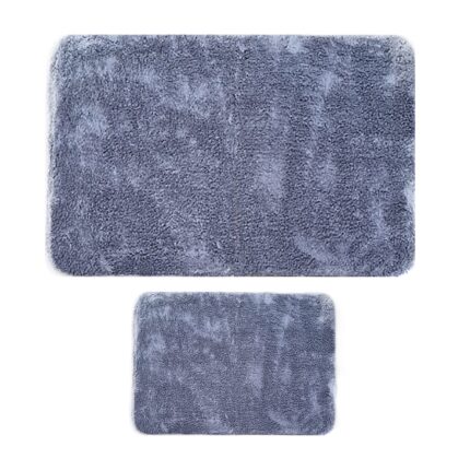 Covor baie microfibra Gri 2 piese 90cm*60 si 45*60