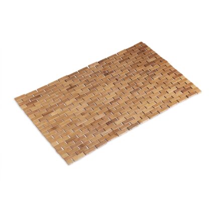 Covor de baie din bambus, antiderapant, 80 cm x 50 cm, maro