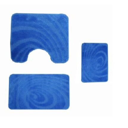 Set covoras baie 3 piese culoare bleu