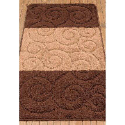 Set 2 covorase baie Sile 2518 Brown, 60x100 cm, 50x60 cm Bej/Maro 60 x 100 / 50 x 60