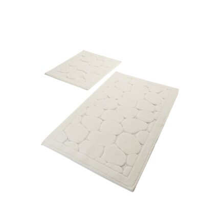 Set 2 covorase baie, bumbac 100%, dreptunghiulare, 60x100cm, 50x60 cm, Chilai Home by Alessia, Parma Ecru