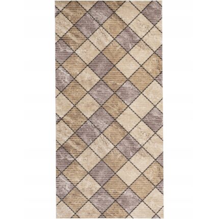 Covoras de baie, e-floor, Premium, Dreptunghi, PVC, 65x130 cm, Maro/Bej