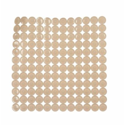 Set 6 x Covoras de baie, Berilo, PVC, Antiderapant, 54 x 54 cm, Bej