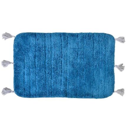 Covoras de Baie Petrol cu Franjuri 40x60cm