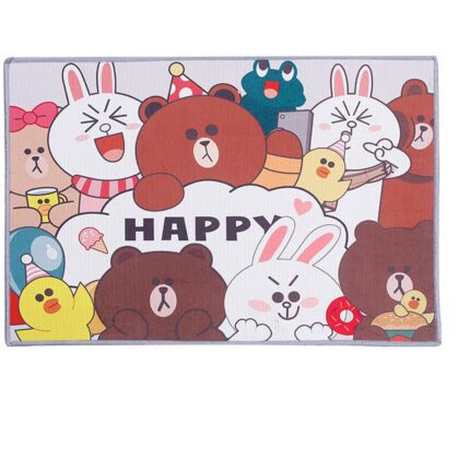 Covoras baie antialunecare KkvoGmle, material catifea de cristal, absorbtie mare, multicolor, 50x80cm