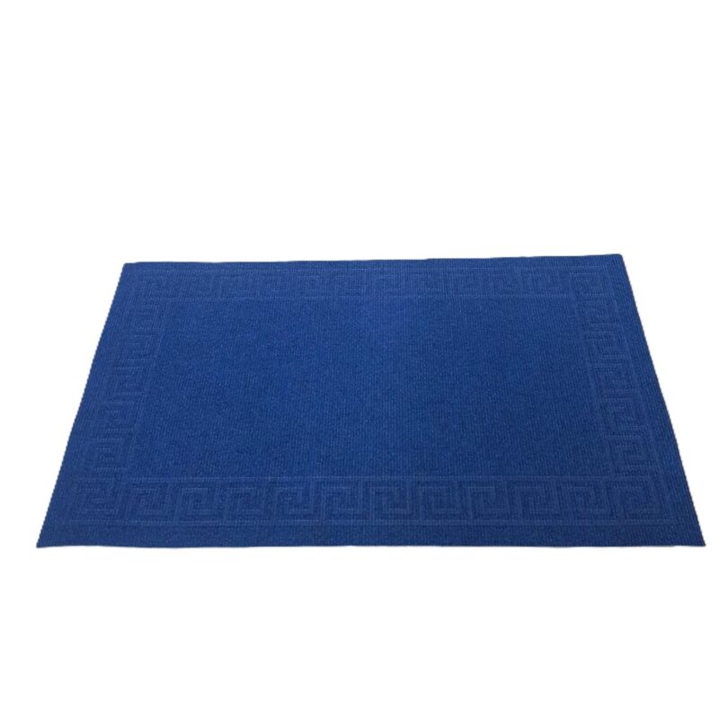 Covoras intrare antiderapant - Decor Greek Border uni, 45x75 cm, 100% pvc, albastru