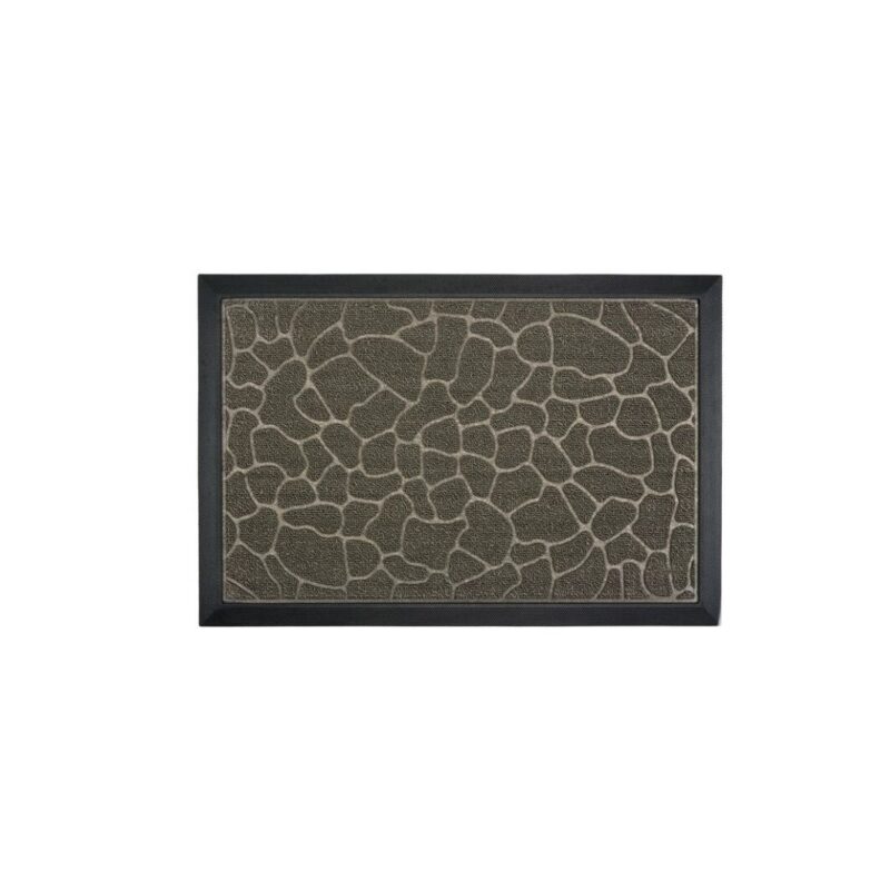 Covoras pentru usa, negru/maro, model cu pietre, 60x40cm