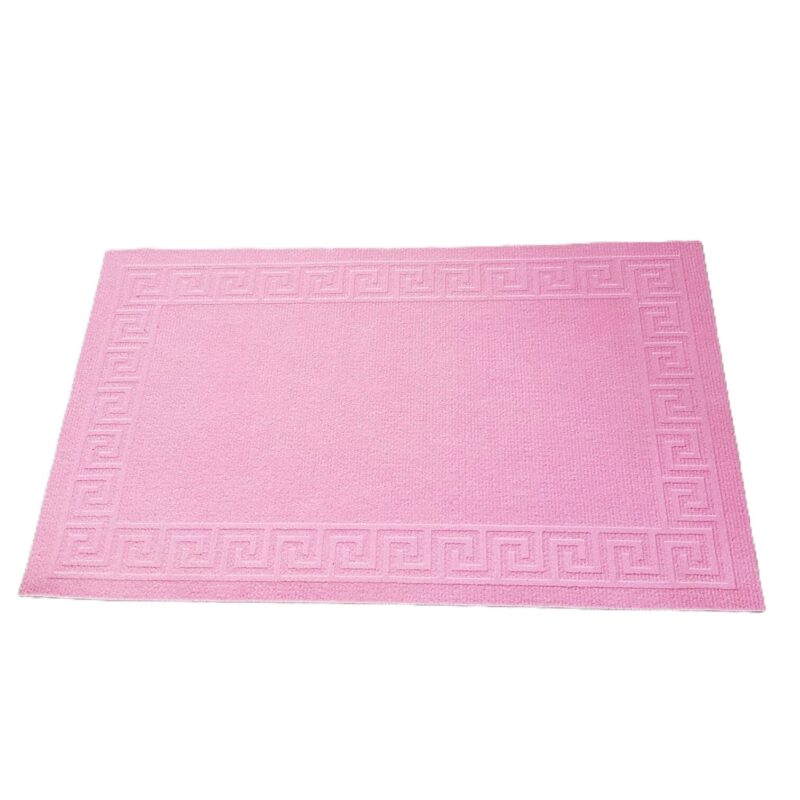 Covoras intrare antiderapant - Decor Greek Border uni, 45x75 cm, 100% pvc, roz