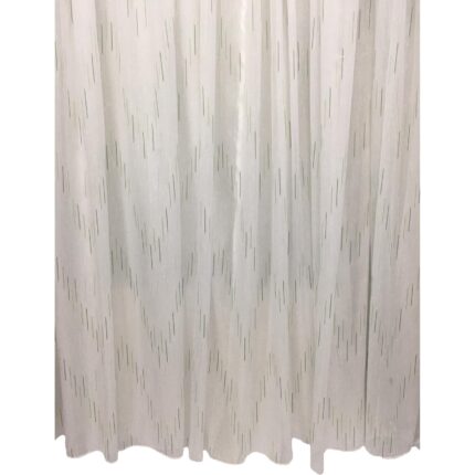 Perdea brodata, culoare alb/verde, Joc de linii by Liz Line, cu rejansa, 150x245cm- RD14315B