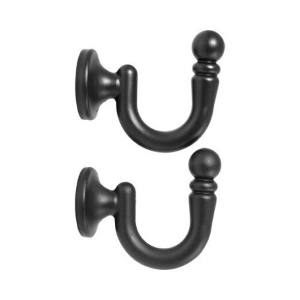 Carlige Pentru Draperie, Negre, Set 2 Buc