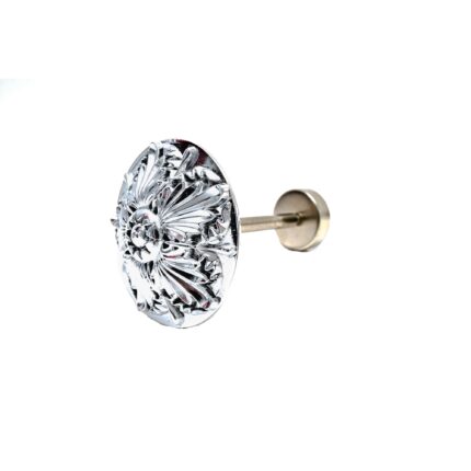 Accesoriu de prindere in perete Perdea / Draperie, Argintiu, Stil Cui, Rotund