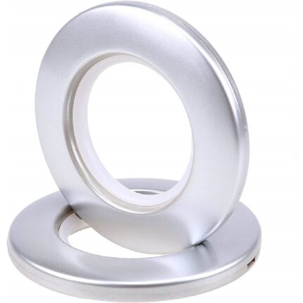 50 inele rotunde pentru tija de perdea, Mmgoqqt, Plastic, Argintiu