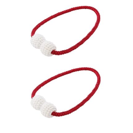 Set 2 magneti decorativi pentru draperii si perdele, rosu, eR D L