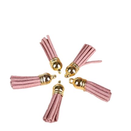 Ciucuri Decorativi, Milmatt, Set 25 bucati, Roz, din imitatie de piele, pentru proiecte handmade, de artizanat