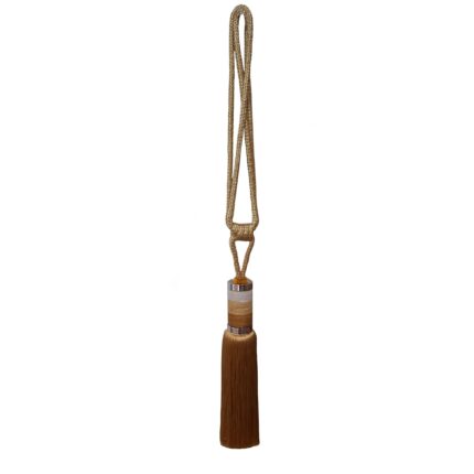 Canaf Gold, ciucure decorativ cu snur pentru perdele si draperii, galben, alb si crem, in degrade, 80 cm
