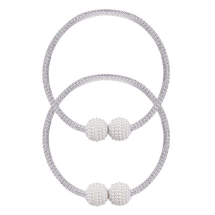 Set de 2 accesorii perdele perdele ROXXANI, magnetice, 43cm, gri, set 2 buc.