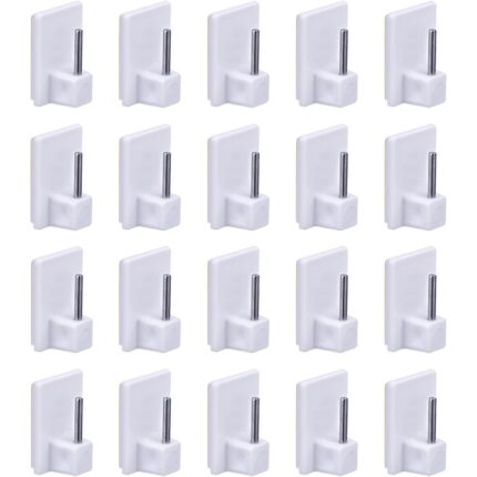 Set 20 carlige pentru bara perdea, JeiibrZui, Plastic, Alb