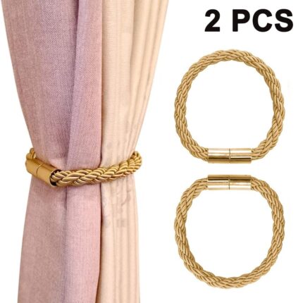 Set 2 Suporturi Magnetic pentru Perdele, Auriu, 58cm