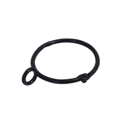 Set 20 inele pentru perdele cu clipsuri, metal si plastic, negru, 50mm