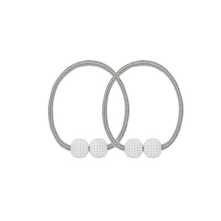 Set 2 magneti decorativi perdele, mzoLife, 48cm, Argintiu