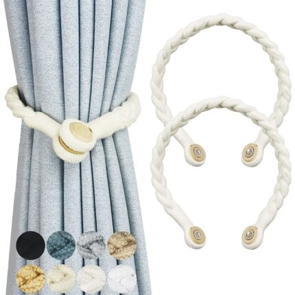 Agrafe magnetice pentru perdele Tovbmup, decor acasa, alb