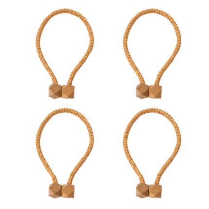 Set 4 catarame magnetice pentru perdele, Poliester/Magnet, Champagne