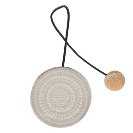 Set 2 accesorii perdele legare, snur cu capete magnetice, gri, lemn, 41x5cm