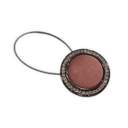 Magnet decorativ Velvet 19 cu snur pentru prinderea perdelelor si draperiilor, roz pudra, metalic