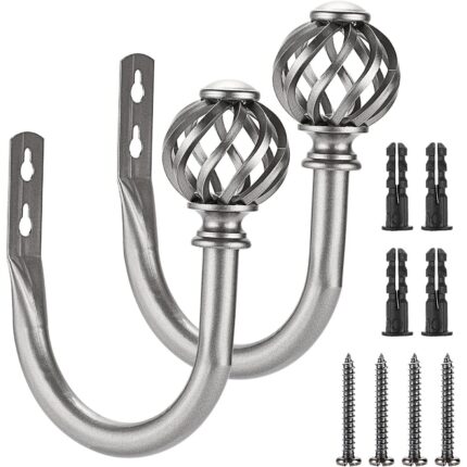 Set 2 carlige pentru draperii, LLWL, Argintiu