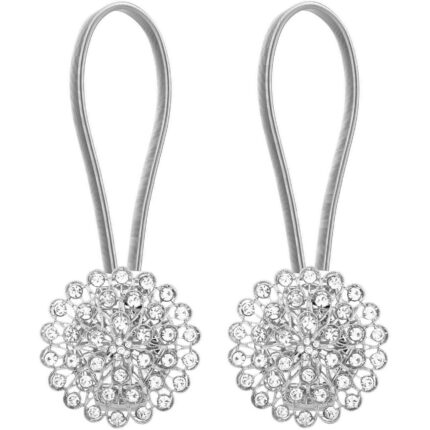 2 prinzatori magnetice pentru perdele, Sunmostar, Argintiu