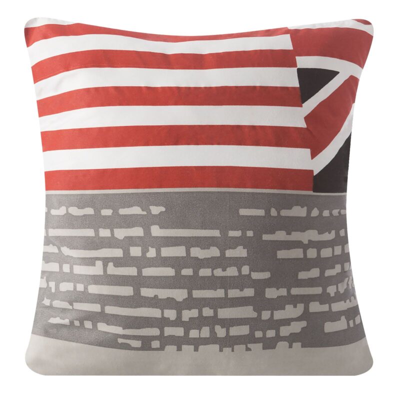 Fata de perna decorativa Eurofirany USA 40x40 Rosu/Gri