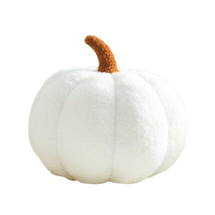 Perna decorativa, QttvbTna, Design dovleac, Bumbac, 20 cm, Alb
