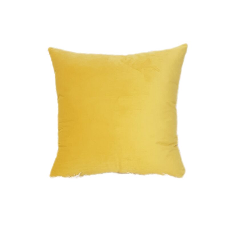 Fata de perna decorativa, catifea premium, galben, 40x40 cm