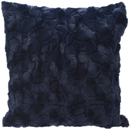 Pernuta decorativa Flower Plush, 45x45 cm, poliester, inchidere cu fermoar, bleumarin