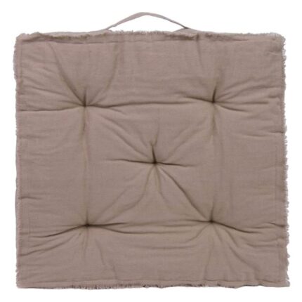 Perna podea, din bumbac, cu maner, cu doua fete, 45x45x7 cm, bej
