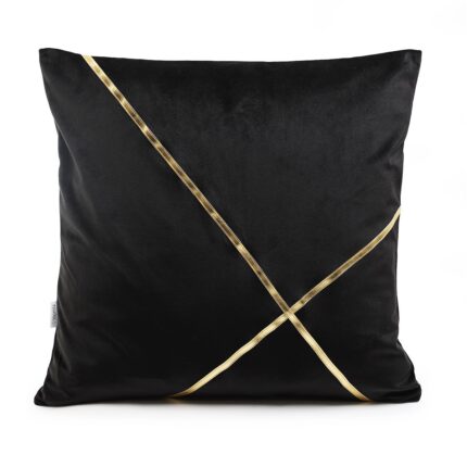 Fata de perna Decorativa, GILZA, negru, poliester, 45x45 cm HOMLA