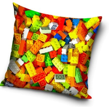 Perna decorativa, Javoli, Model Lego, Poliester, 40x40 cm, Multicolor
