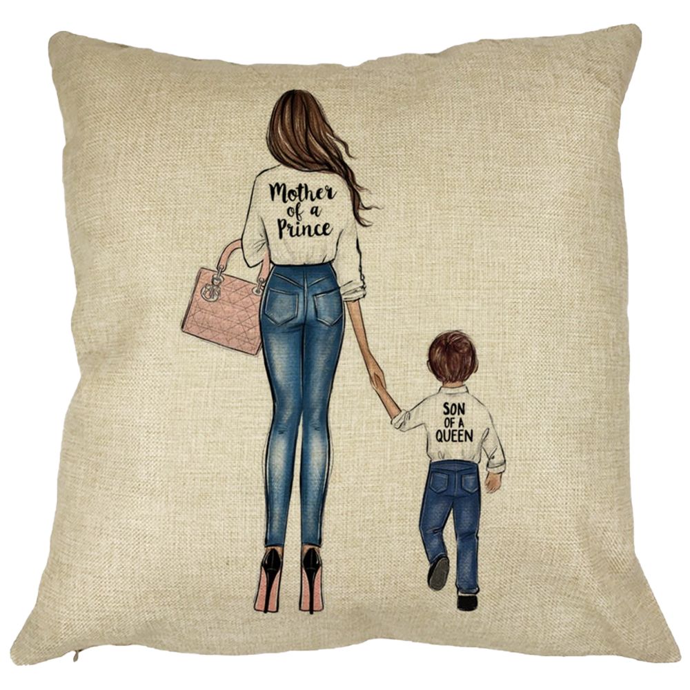 res_4b679bebc497a59f1c4736fd56027e43 Perna Decorativa Patrata Mother of a Prince, 40x40 cm, Husa Detasabila, Burduf