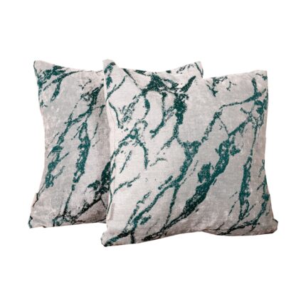 Set 2 perne decorative Hiko Chenille verde, 2x40x40cm, cu fata detasabila