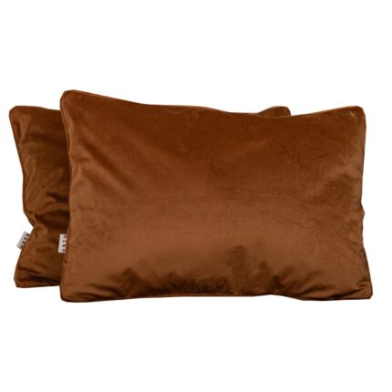Set 2 perne decorative 2x40x60cm cu fata detasabila, Hiko COMFY catifea cognac