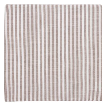 Fata de perna decorativa, de vara, model dungi, bej/alb, poliester, 45x45cm