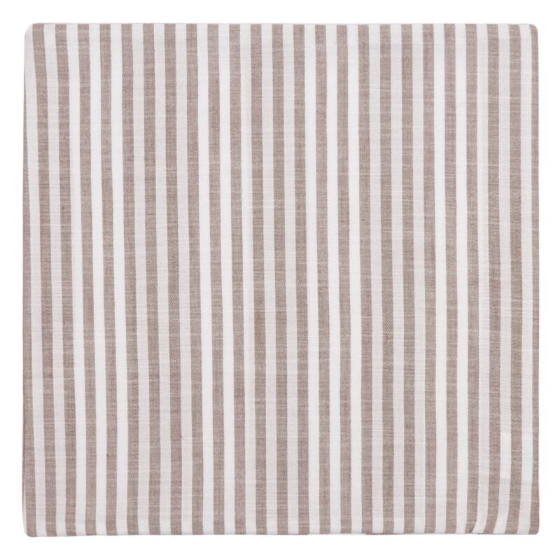 Fata de perna decorativa, de vara, model dungi, bej/alb, poliester, 45x45cm