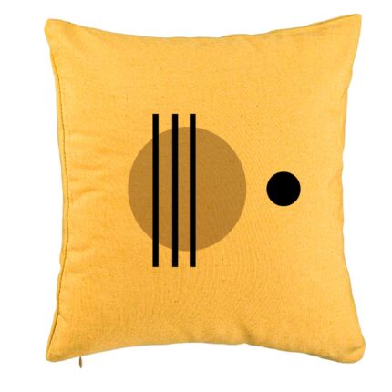 Perna Decorativa Eleganta cu Forme Geometrice 4, 40x40 cm, Galbena, Husa Detasabila, Burduf