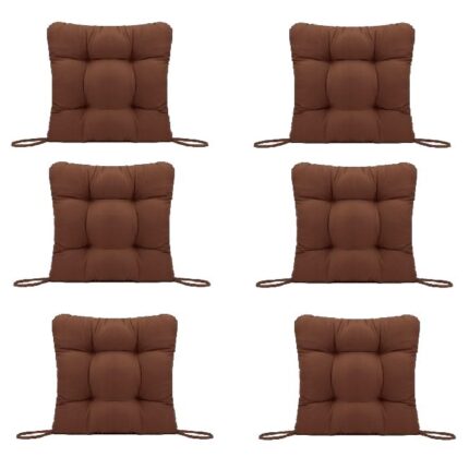 Set Perne decorative pentru scaun de bucatarie sau terasa, dimensiuni 40x40cm, culoare Maro, 6 buc/set
