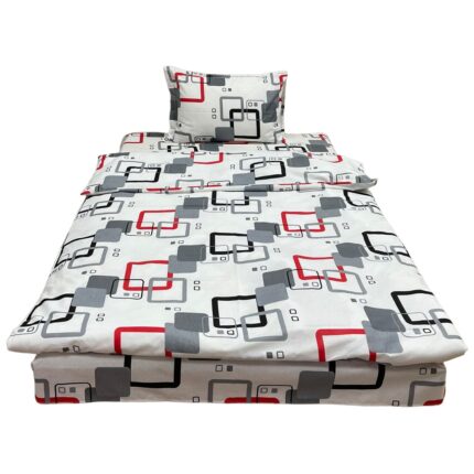 Set lenjerie trei piese, pat single, multicolor, pentru saltea de 90cm, "Zale, Liz Line" din bumbac 100% LS126