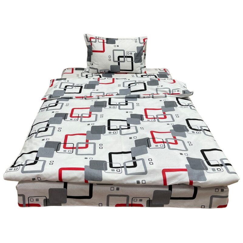 Set lenjerie trei piese, pat single, multicolor, pentru saltea de 90cm, "Zale, Liz Line" din bumbac 100% LS126