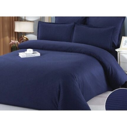 Lenjerie de pat 2 persoane, Home Hotel, 6 piese, Damasc Albastru, 200 x 230 cm, PRO JAAD