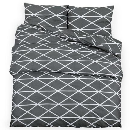 Set cu husa de pilota vidaXL, gri, 260x240 cm, bumbac, 1.4 kg